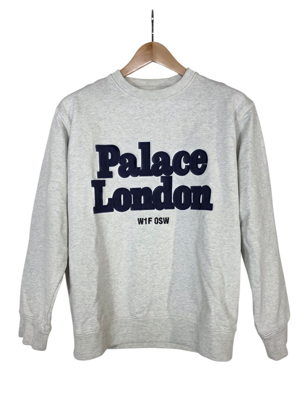 Palace London Postcode Crew Grey French terry Crewneck Skate Sweatshirt